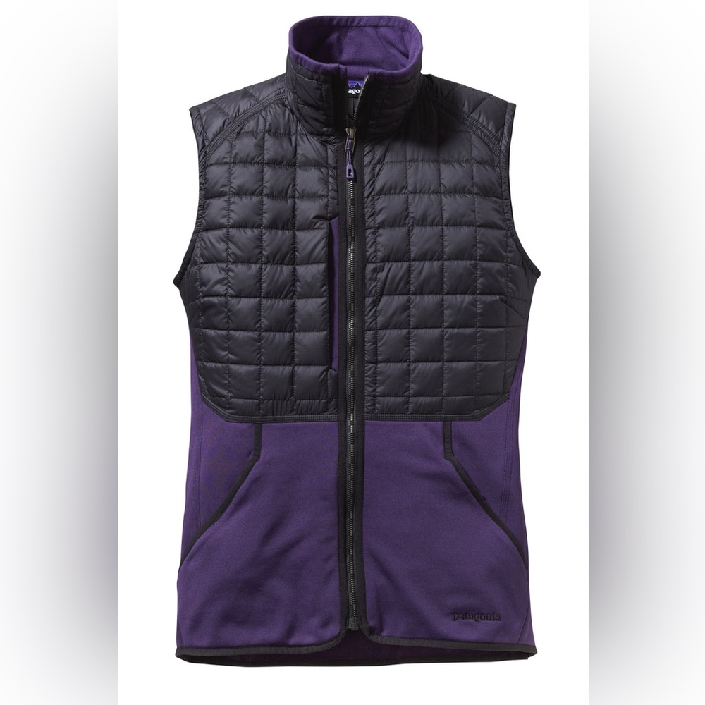 Patagonia Hybrid Black and Purple Down‎ Vest / SZ XS